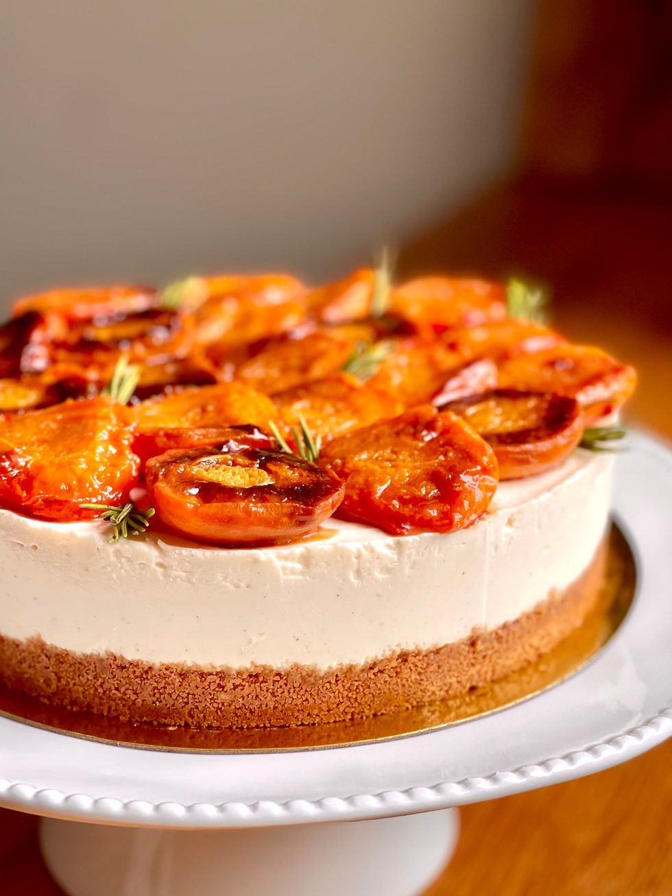 Cheesecake Abricots Ricotta, vu de côté