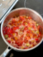 Cuisson du gel fraise rhubarbe