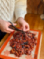 Découpe des gousses de vanille