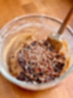 Pépites de chocolat et noix de pécan pour Cookies Banana Bread