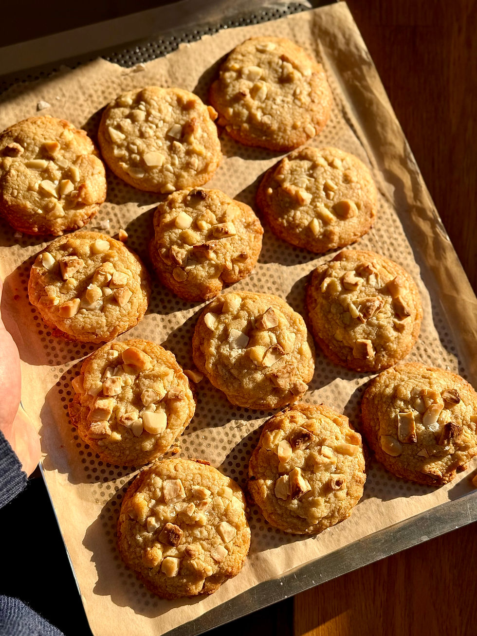 Cookies Macadamia Chocolat Blanc, vus du dessus