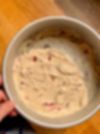 Gâteau Renversé Rhubarbe & Fraise, avant cuisson