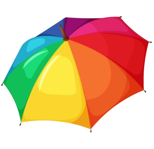 rainbow umbrella clipart