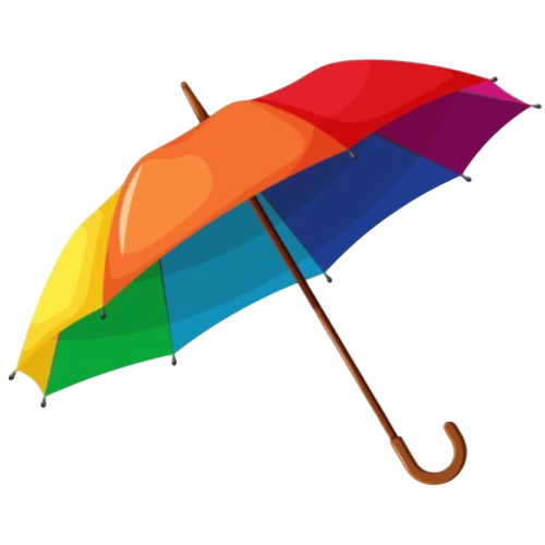 rainbow umbrella clipart