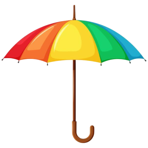 rainbow umbrella clipart