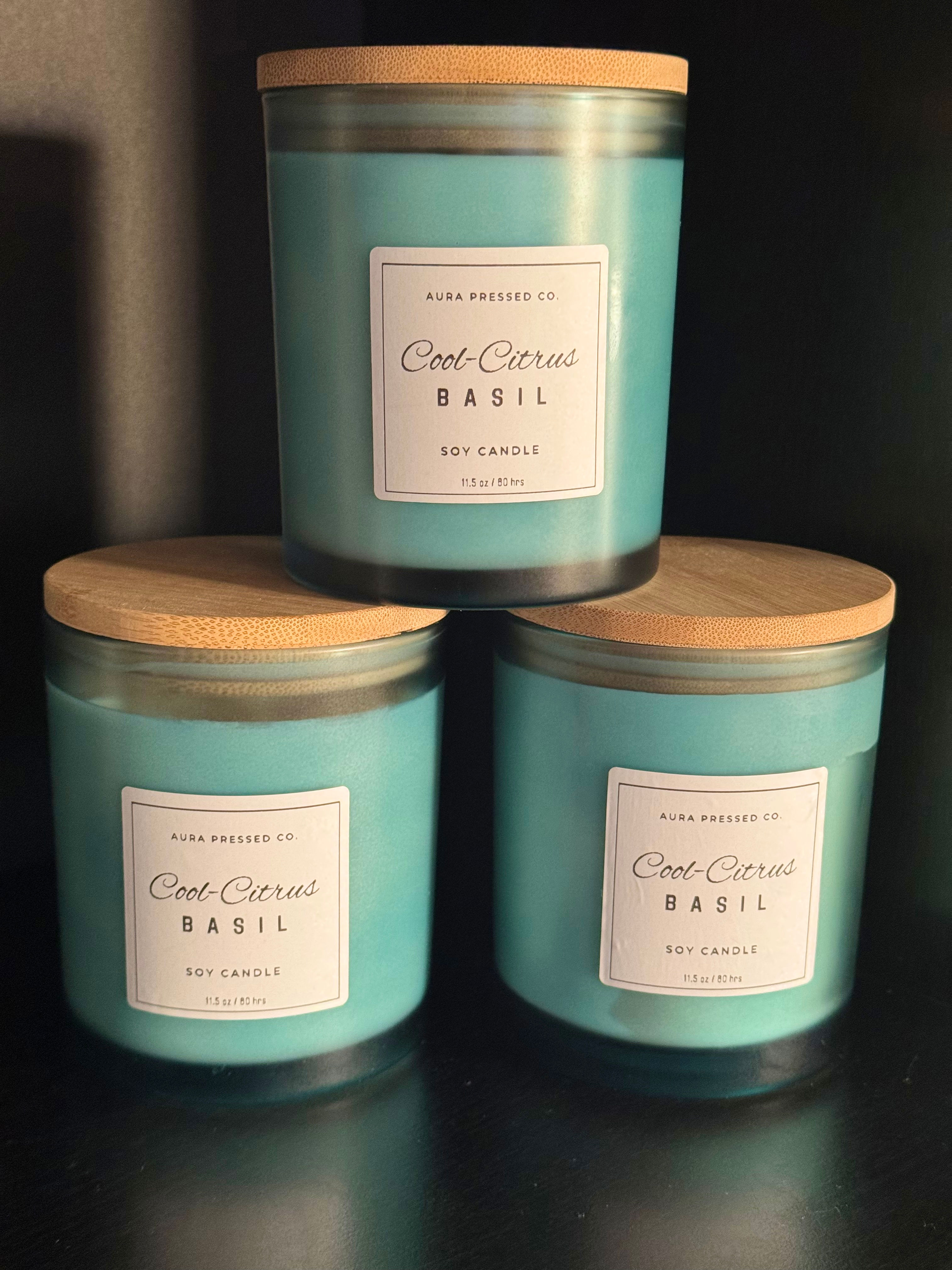 11.5 oz. “Cool-Citrus Basil” Scented Candle