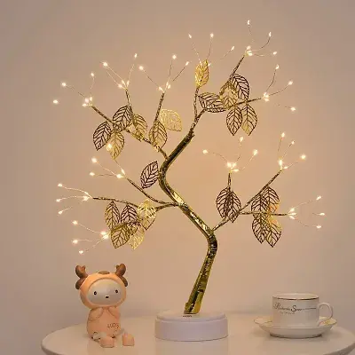Thumbnail: Shri_bihari-tabletop-bonsai-leaf-tree-lamp-with-touch-sensor-switch-diy-artifici
