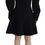 Thumbnail: Black Long Sleeves A-line Mini Cotton Dress