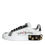 Thumbnail: White Leather Floral Studded Sneakers Shoes