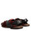 Thumbnail: Black Red Gazelle Hair Leather Sandals Shoes