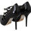 Thumbnail: Black Leather Ankle Strap Heels Pumps Shoes