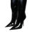 Thumbnail: Black Patent Leather Mid Calf Boots Shoes
