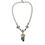 Thumbnail: Silver Brass Clear Crystal Roses Pendants Necklace