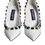 Thumbnail: White Crystals Leather High Heels Pumps Shoes