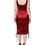 Thumbnail: Red Bustier Corset Lace Bodycon Midi Dress