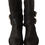 Thumbnail: Black Leather Buckle Mid Calf Boots Shoes