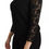 Thumbnail: Black Lace Long Sleeve Blouse Nylon Top