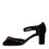 Thumbnail: Black Velvet Roses Ankle Strap Pumps Shoes