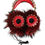 Thumbnail: Red Gold Crystal Fur Headset Audio AUX Headphones