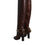 Thumbnail: Brown Leather Gold Tone Logo High Boots Shoes
