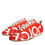Thumbnail: Red White Leather Logo Casual Sneakers Shoes