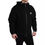 Thumbnail: Black Cotton Hooded Logo Bomber Jacket