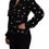 Thumbnail: Black Polka Dots Silk Pussy Bow Long Sleeves Top