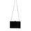 Thumbnail: Black Leather Silver Frame Clutch Mini Crossbody Bag