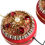 Thumbnail: Red Nappa Leather Floral Crystal Headphone