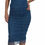 Thumbnail: Blue Mesh Trim Ruched Tulle Sheath Dress