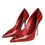 Thumbnail: Red Leather Stiletto High Heels Pumps Shoes