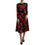 Thumbnail: Black Sicily Bag Print Flared Midi Dress
