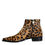 Thumbnail: Brown Leopard Calf Fur Ankle Boots Shoes