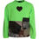 Thumbnail: Green Patchwork Heart Crew Neck Pullover Sweater