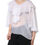 Thumbnail: White Ruffles Lace Long Sleeve Blouse Top