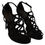Thumbnail: Black Suede Ankle Strap Stiletto Shoes