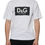 Thumbnail: White Cotton DG Logo Print Casual T-shirt