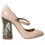 Thumbnail: Beige Leather Mary Janes Embellished Shoes