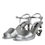 Thumbnail: Silver KEIRA Heels Ankle Strap Sandals Shoes