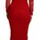 Thumbnail: Red Mesh Trim Bodycon Sheath Midi Dress
