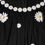 Thumbnail: Black Silk Daisy A-line Long Maxi Dress