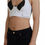 Thumbnail: White Viscose Sleeveless Cropped Bustier Top