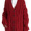 Thumbnail: Red Wool Knit Button Down Cardigan Sweater