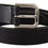 Thumbnail: Black Leather Silver Tone Metal Buckle Classic Belt