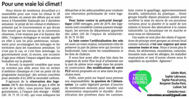 Pour une vraie loi climat!