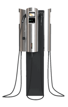Juice Hub public quad Elektroauto Ladestation mit Stele
