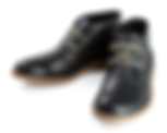 Pair of black leather shoes