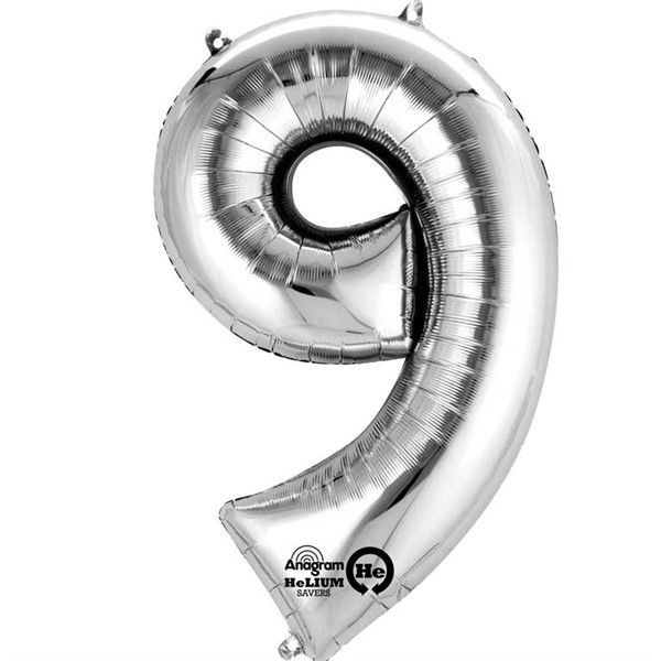 Thumbnail: Helium Big Number Balloon in Silver