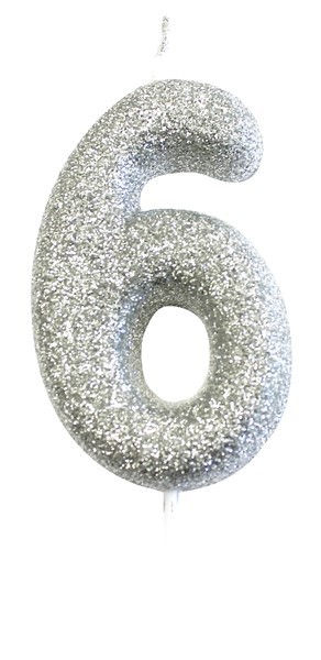 Thumbnail: Milestone Silver Glitter Number Candles 0-9