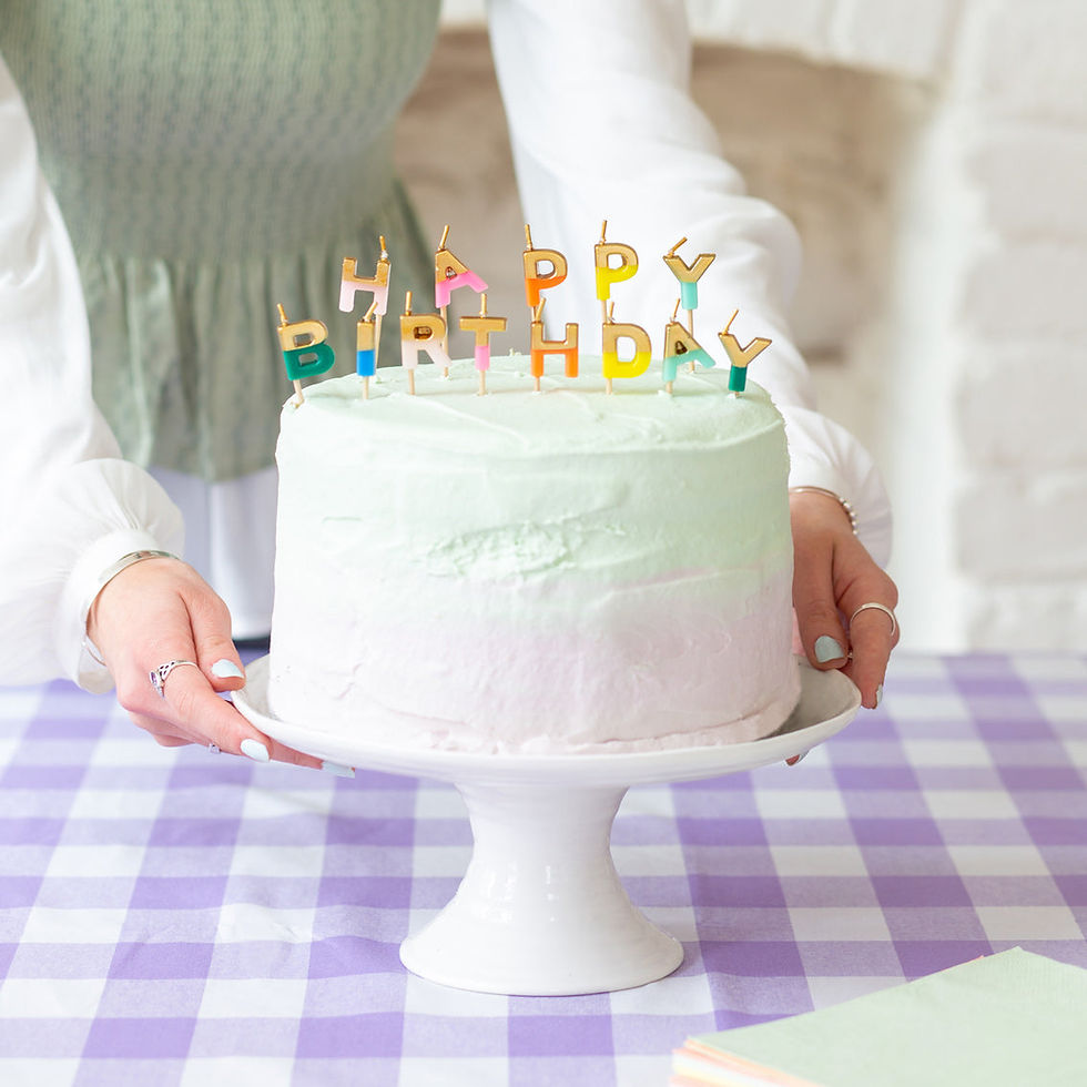 Thumbnail: Brights Rainbow "Happy Birthday" Candles